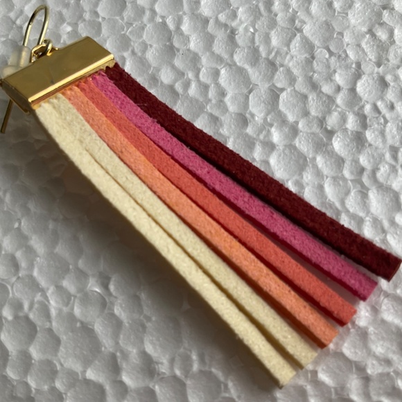 Leather Pierced Earrings Vintage Retro Style - Picture 4 of 4